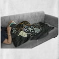 thumbnail image 6 of Turtle Soft Flannel Fleece Throw Blanket, Let the Sea Set You Free Words with Nautical Animal Silhouette on Dark Backdrop, Cozy Plush for Indoor and Outdoor Use, 50" x 60", Multicolor, by Ambesonne, 6 of 6