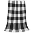 thumbnail image 2 of Bingfone White And Black Plaid Print Flannel Fleece Blanket Throw Blanket For Bed,Sofa,Couch,Travel,Camping(80"X60"), 2 of 9