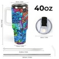 thumbnail image 3 of Geometry Dash Car Cup Tumbler with Handle & Straw 40Oz Cupholder Water Bottle Insulated Stainless Steel Cup, 3 of 8