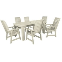 Highwood 7-pc Weatherly Dining Set - 42" x 72" Rectangle Table, Dining Height, Outdoor, Eco-friendly, Synthetic Wood