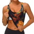 thumbnail image 4 of Lsque Starry Night Cat Guitarist Printed Women'S Sports Bra, Compression, Moisture Wicking, High-Impact Sports Bra For Women,Supportive sports bra-X-Large, 4 of 9