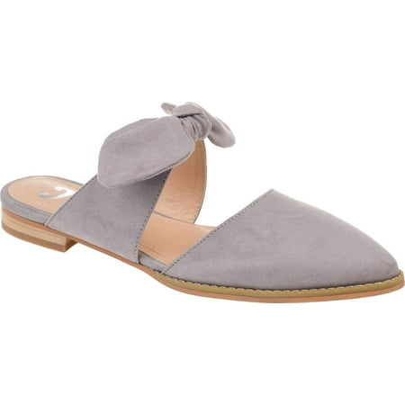 

Women s Journee Collection Telulah Pointed Toe Mule Grey Microsuede Fabric 7.5 M