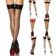 thumbnail image 3 of XMMSWDLA Women'S Backseam Thigh High Sheer Stockings Ladies Tights, 3 of 3