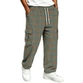 thumbnail image 3 of UDAUDU Men's Cargo Pants Streetwear Trendy Stretch Drawstring Trousers Outdoor Hiking Relaxed Fit Sweatpants with Pockets Blue 4XL, 3 of 8