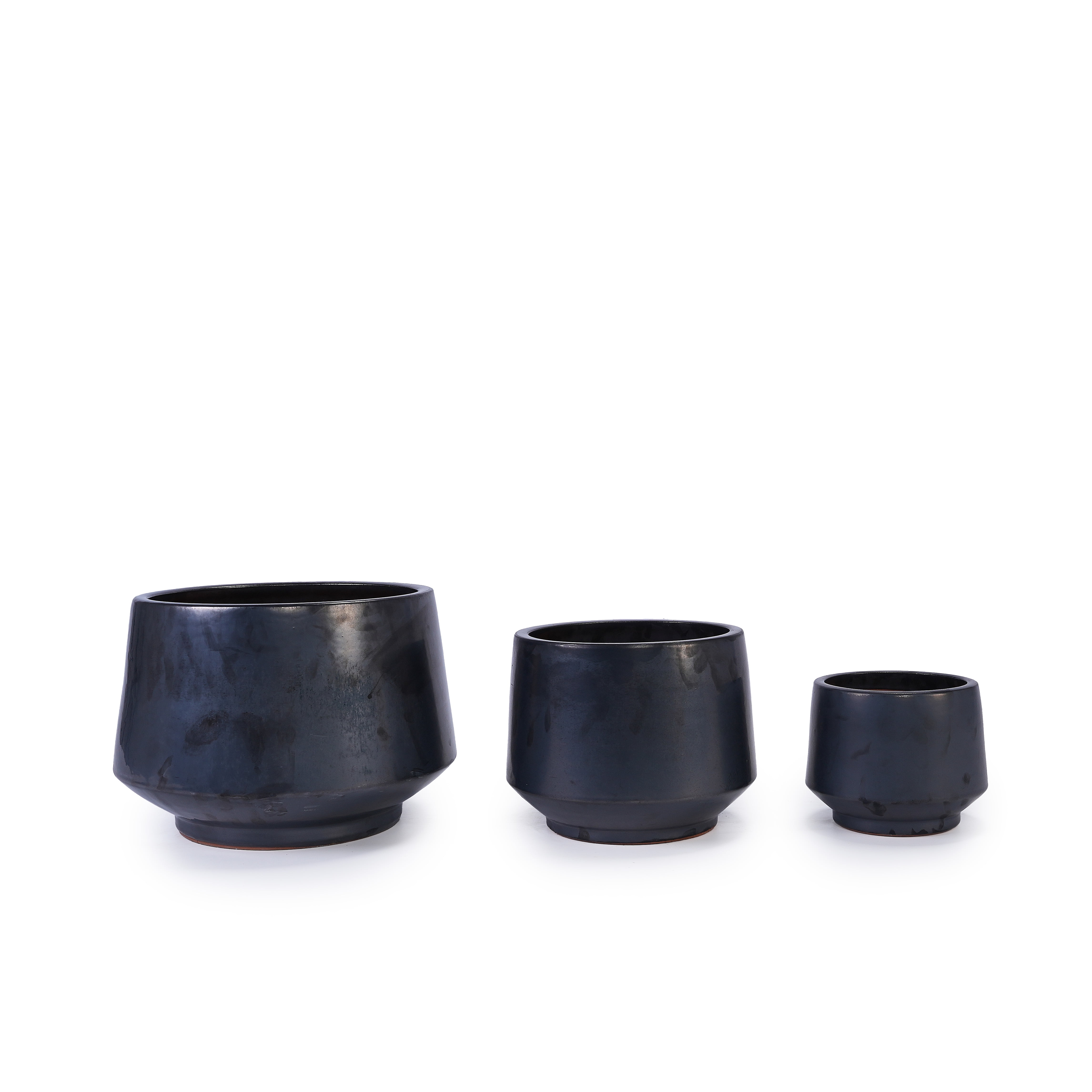 MAYEERTY 3 Pack Ceramic Planter Pot, Planter for Indoor Outdoor Patio, Garden, Antique Gray