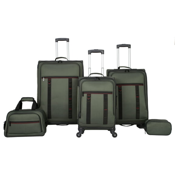 Protege 5-Piece Softside Spinner Luggage Set, Green