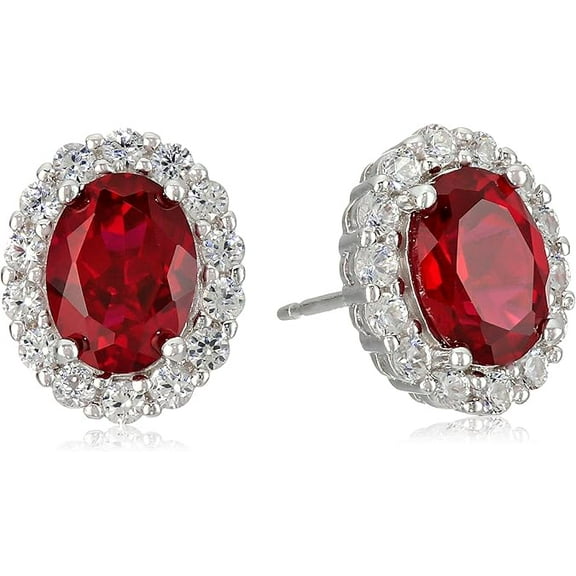 Natural Certifed Red Ruby gemstone Stud Earring Woman Wedding Enegagment gift Earring