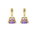 thumbnail image 4 of 1 Ct Round Cut Drop Dangle Purple Alexandrite 14K Yellow Solid Solid Gold Everyday Dainty Earrings Lever Back, 4 of 7