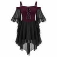 thumbnail image 2 of Gaexia Girls Gothic Vampire Halloween Dress, Black High-Low Chiffon Dress-Up Outfit for Kids, Lightweight Chiffon, for Halloween Trick-or-Treat, 2 of 5