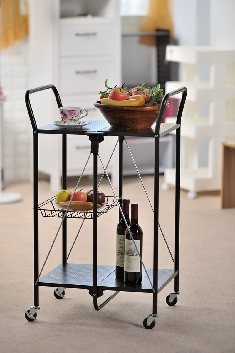 Apollo Hardware AKC45AB Folding Utility and Kitchen Cart with 2 inch