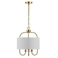 thumbnail image 4 of SAFAVIEH Jemmi 3-Light LED Brass Gold Metal Pendant Light with 100% Off-White Cotton Shade, 4 of 6