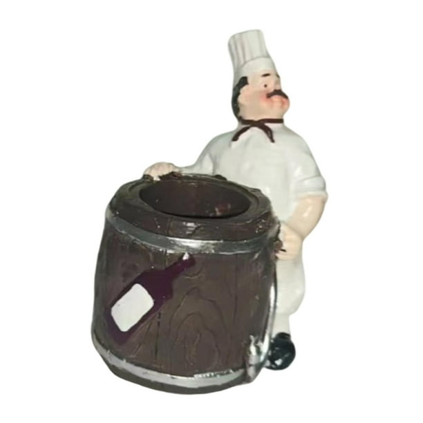 Estatua de chef, adorno de mesa, dispensador de palillos, artesanías, decoración creativa Estilo B