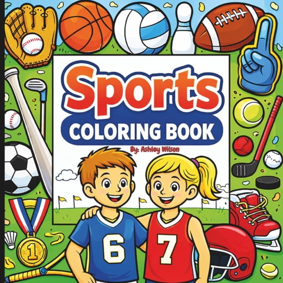 Libro para colorear de deportes para niños de 4 a 10 años