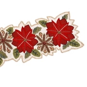 Christmas Floral Table Runner, Handmade Table Runner, Velvet Flower Table Runner, Beaded Table Runner 13X36 Inches