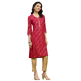 thumbnail image 1 of Biba Rangriti Indian Ethnic Kurta (Everyday Essentials 20856), Pink, Size 36, 1 of 5