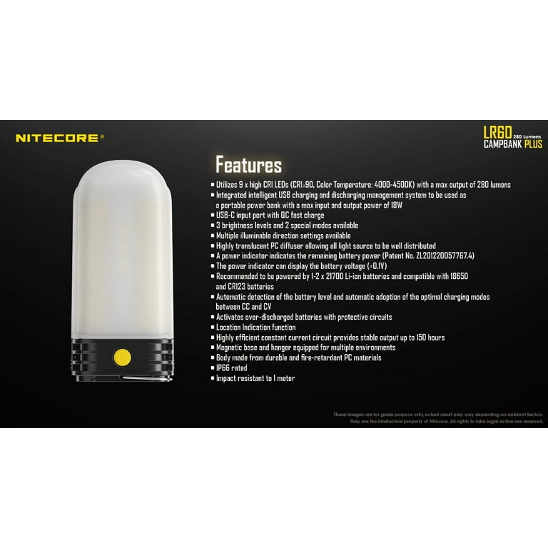 New][Review] Nitecore LR50 - lantern+powerbank, 2x18650, high CRI