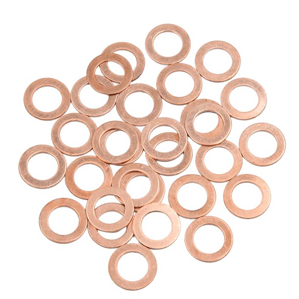 Arandela de Cobre círculos Juntas Plana de Motor 11mm Diámetro Interior para Coche 30Pcs