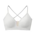 thumbnail image 4 of Wireless Seamless Jelly Bra for Women JIANLAI Women's Wirefree V Neck Seamless Everyday Bra, Adjustable Thin Straps Padded Invisible Basic Bralette, 4 of 4