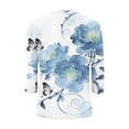 thumbnail image 4 of Tuniques à Manches 3/4 pour Femmes Coupe Ample Col en V Blouse Décontractée Imprimée Mélange Polyester Spandex, 4 of 8