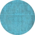 thumbnail image 1 of Ahgly Company Indoor Round Oriental Light Blue Industrial Area Rugs, 6' Round, 1 of 4