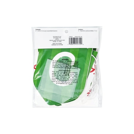 Celebrate It Banner Set – “Game Time” Baseball Party Garlands with Baseball Accents – Green/White – 5 ft – 12 Sets