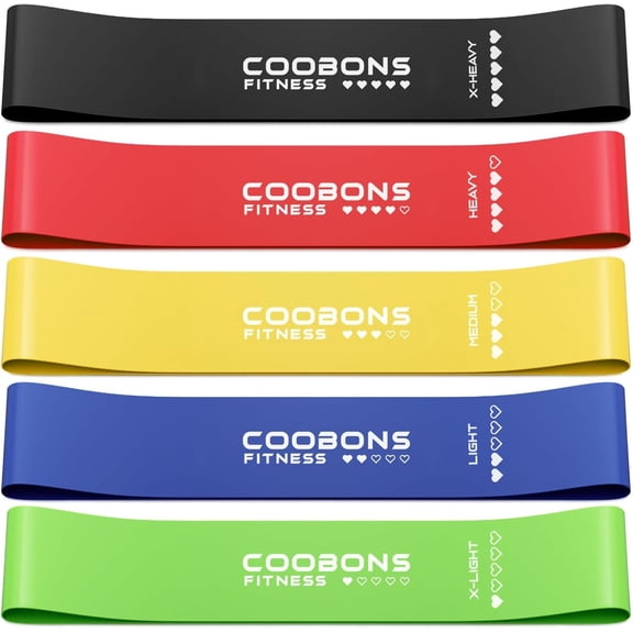 Resistance Bands for Working Out, Exercise Bands Resistance Bands Set with 5 Resistance Levels, Latex Loop Bands for Women Men, Workout Bands for Legs, Glutes, Strength Training, Yoga, Home Gym