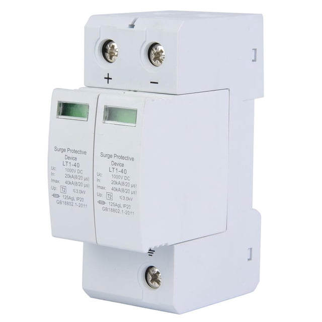 Dispositivo De Protección Contra Sobretensiones 2P Protector Contra Rayos Fotovoltaico De Cc Pararrayos De Bajo Voltaje (40Ka) Yuarrent TO003939-00