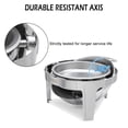thumbnail image 6 of ROVSUN 2-Pack Roll Top Chafing Dish Buffet Set,6 Quart Full Size Pan Chafer, Stainless Steel Round Set with Food Pan, Water Pan and Fuel Holders, for Wedding, Parties, Banquet, Catering Events, 6 of 7