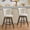 Beige, variant on Paproos Velvet Bar Stools Set of 2, 26" Swivel Counter Height Bar Stool with Back and Tufted Button, Trimmed Edges, Modern Upholstered Kitchen Island Counter Height Chair with Wood Legs, Beige