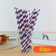 thumbnail image 1 of Pajitas desechables para decoración de fiestas, Día de la Independencia, pajitas de papel bicolor rojo y azul, 50 unidades, pajitas de bandera, pajitas de papel bicolor rojo y azul,, 1 of 7