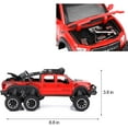 thumbnail image 6 of Toy Pickup Trucks for Boys F150 Raptor DieCast Metal Model Car with Sound and Light for Kids Age 3 Year and up RED, 6 of 18
