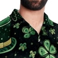 thumbnail image 5 of Saint Patrick's Day Men's Short Sleeve Hawaiian Beach Shirts, Casual Printed Button Down Spread Collar Tops, Summer Unisex Style, 5 of 6