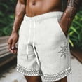 thumbnail image 2 of Summer Mens Coconut Print Beach Casual Shorts Lightweight Beachwear Relaxed Fit Five Pocket Resort Short Breathable Knee Length White S, 2 of 4