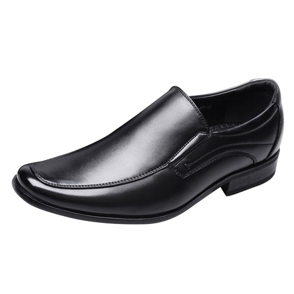 Mens Slip On Leather Loafers Fashion Square Toe Oxford Dress Shoes Lightweight Non Slip Casual Shoes