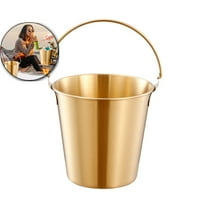 VQPeo Mini Metal Buckets, Mini Stainless Steel Pails, Stainless Steel Metal Bucket, Small Ice Bucket with Handle, Small Pails Champagne Bucket with Handle for Bar, Party, BBQ