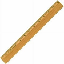 CLI Office Ruler - 12" Length 1.3" Width - Wood, Metal - 1 Each - Brown | Bundle of 10 Each