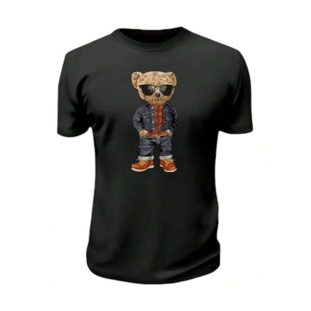 Playera De Oso Fashion Ropa Para Hombre Color Negro Talla Chica Marca Emil SaEs