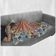 thumbnail image 6 of Psychedelic Soft Flannel Fleece Throw Blanket, Hand Sketch Geometric Artwork Blooming Flower Abstraction with Many Colors, Cozy Plush for Indoor and Outdoor Use, 70" x 90", Multicolor, by Ambesonne, 6 of 6