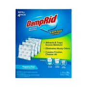 DampRid FG92 Moisture Absorber Easy-Fill System Refill, 4-10.5-Ounce Packets