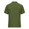 thumbnail image 4 of Mens Cotton Linen Summer Tops, Short Sleeve Shirts for Men Lightweight Casual Solid Color Button Up Notch V Neck T-Shirts, 4 of 5
