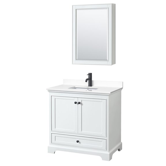Wyndham Collection Wcs202036s-Vca-Med Deborah 36" Free Standing Single Basin Vanity Set -