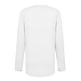 thumbnail image 3 of Blusa holgada de manga larga con cuello en V y botones de color liso informal para mujer Pompotops  gfhjh11877, 3 of 5