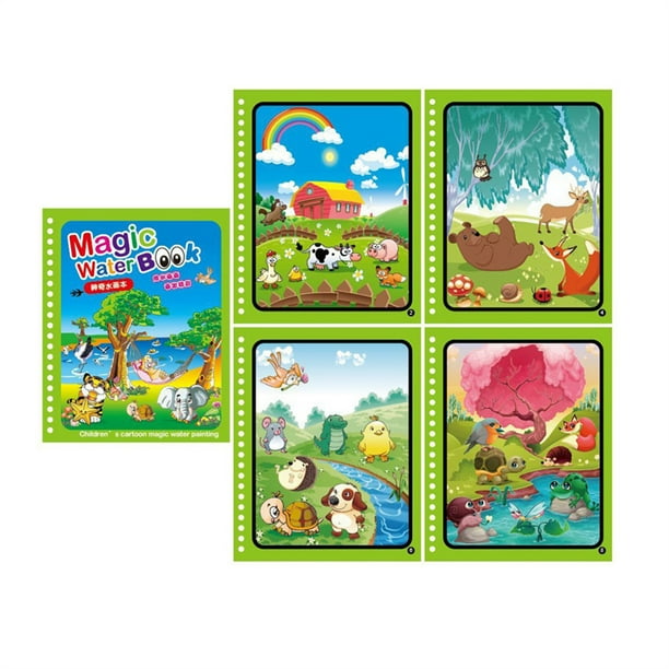 Vogacara Libro para colorear, juguete de dibujos animados de animales, álbum de dibujo al agua, juguetes sensoriales educativos, manualidades, regalos de Juguetes Educativos Tipo 1 Vogacara FN009968-01