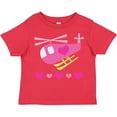 thumbnail image 3 of Inktastic Valentine Pink Heart Helicopter Boys or Girls Toddler T-Shirt, 3 of 5