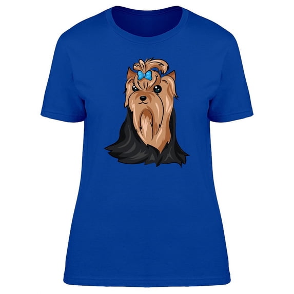 Cute Cartoon Yorkshire Terrier T-Shirt Women -Image by Shutterstock, Female Medium