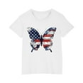 thumbnail image 1 of Vestido Corto de Verano Niños Niños Niñas Camiseta de Algodón Cuello Redondo Lindo Día de la Independencia Imprimir Top, 1 of 6