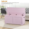 thumbnail image 3 of ZENY Storage Chest Spacious Portable MDF Frame Toys Storage Bench with Side Handles, Pink, 3 of 10
