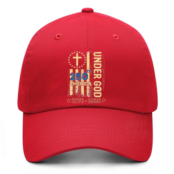 250th Anniversary USA Red Baseball Cap with Printed Patriotic Artwork and Lightweight Construction for Outdoor Activities and Daily Wear