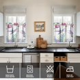 thumbnail image 4 of Purple Flower Bird 3-Piece Kitchen Curtains Set Kitchen Curtains Sets with Valance for Windows Rod Pocket Machine Washable Kitchen Decor Decorations (54"x18"+2x27.5"x24"), 4 of 6