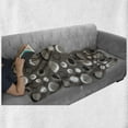 thumbnail image 6 of Taupe Soft Flannel Fleece Blanket, Grunge Circles Dots Brushstrokes Hand Painted Modern Design Messy Artistical, Cozy Plush for Indoor and Outdoor Use, 50" x 60", Black White Taupe, by Ambesonne, 6 of 6